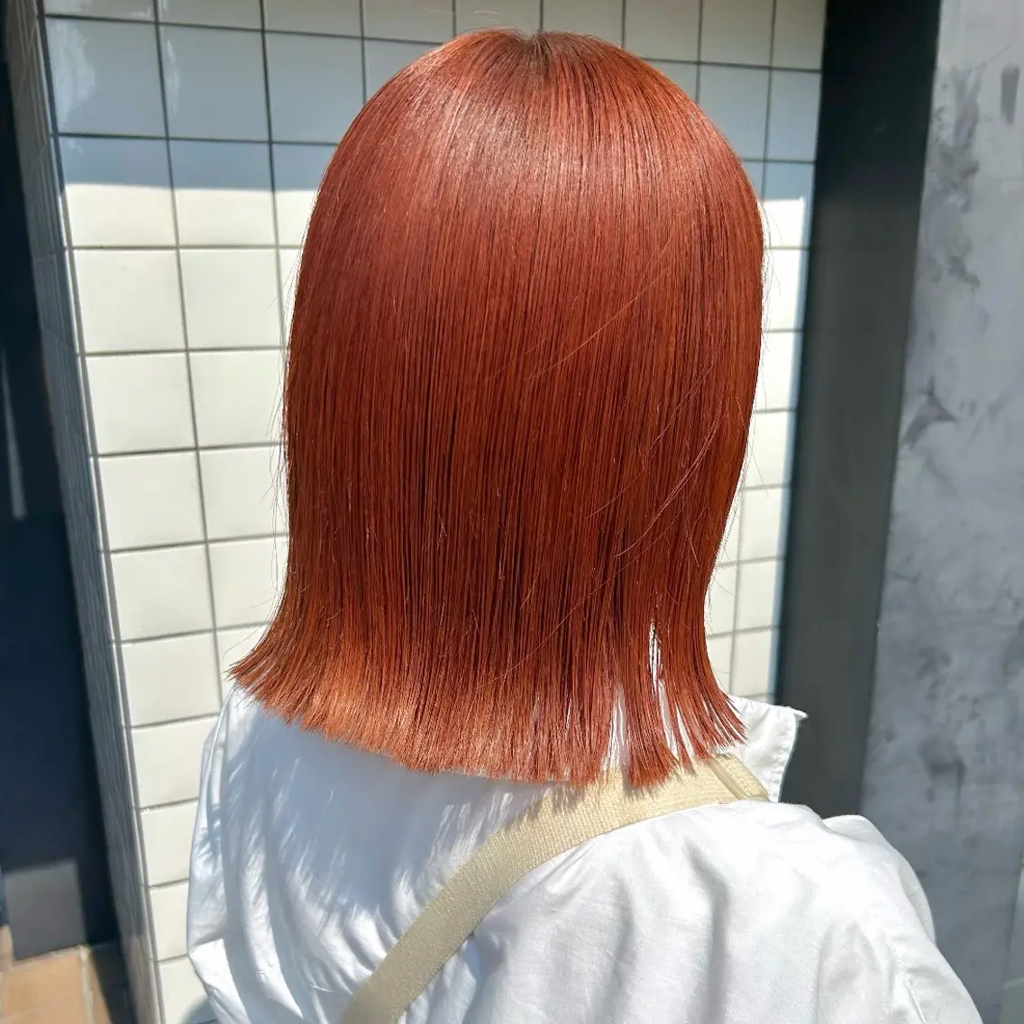 ミディアム カラー ヘアアレンジ カット ヘアカラー トリートメント 吉水 彩乃 /ボブ/艶感カラーのヘアスタイル
