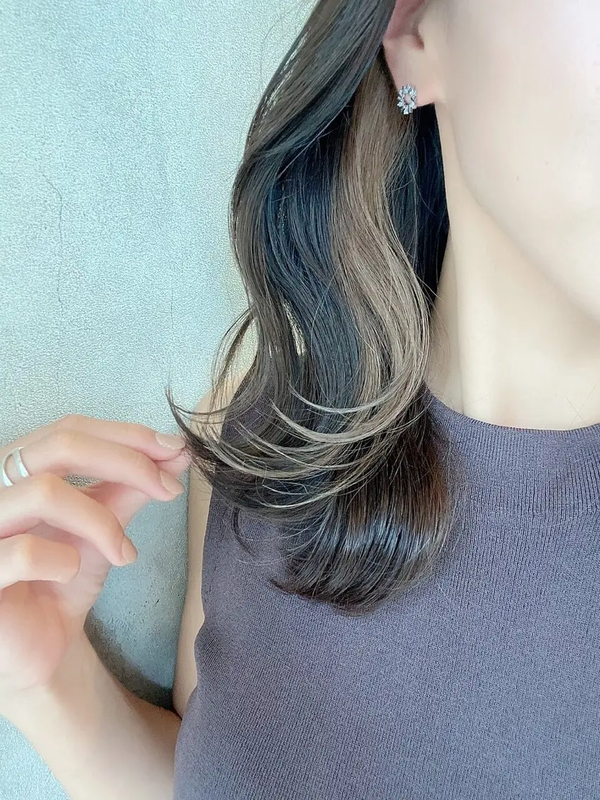 セミロング カラー カット ヘアカラー トリートメント RIENS xreaのヘアスタイル