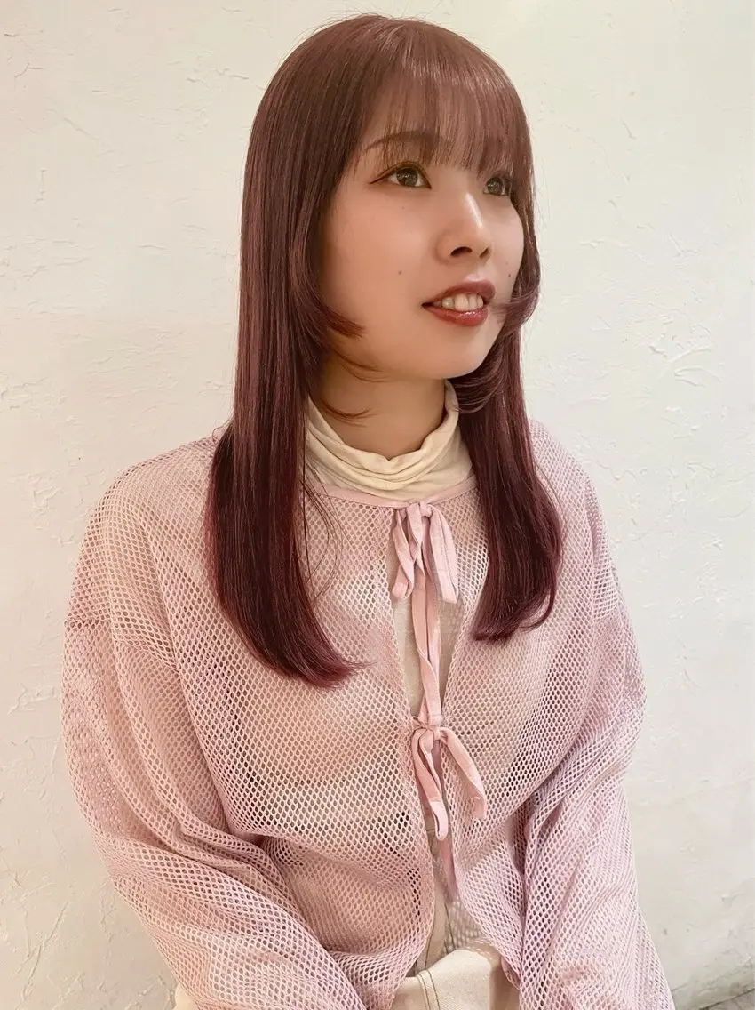 セミロング カット ヘアカラー トリートメント 日下 まゆきのヘアスタイル