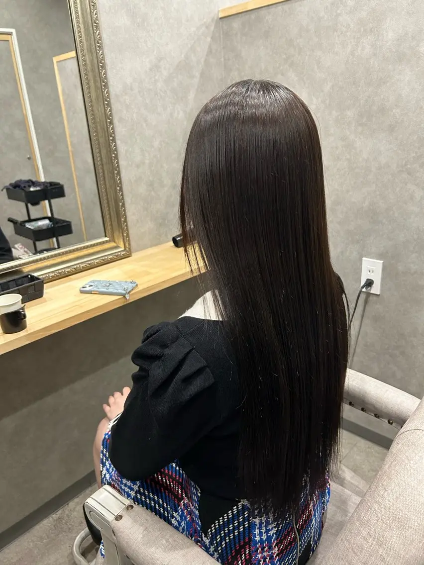 ロング 縮毛矯正 カット 縮毛矯正 ゆきな 5月から復帰のヘアスタイル