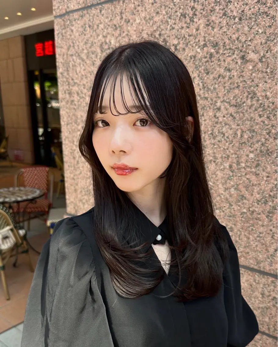 韓国風似合わカット+ケアトリートメントストレート+TOKIOトリートメント+指圧肩マッサージ+アイロン仕上げ◎レイヤー◎の写真