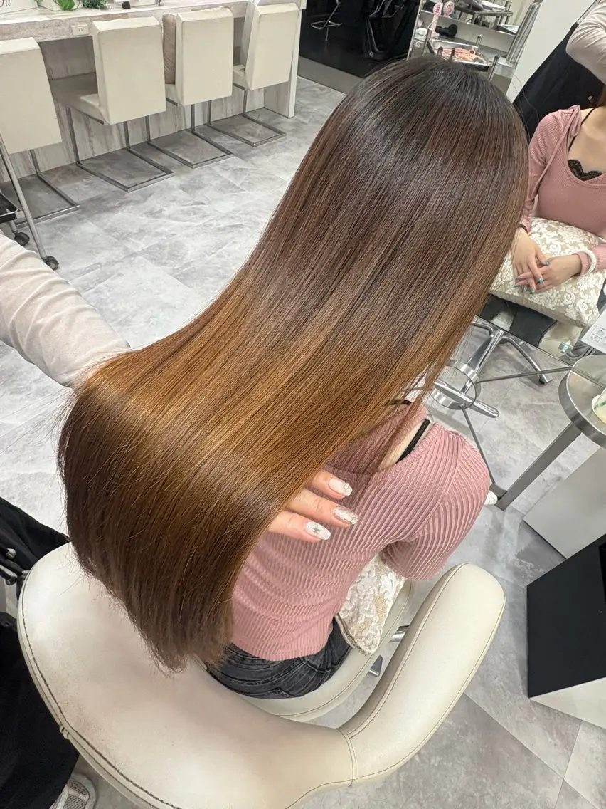 ロング パーマ 縮毛矯正 縮毛矯正 尾崎 美晴のヘアスタイル