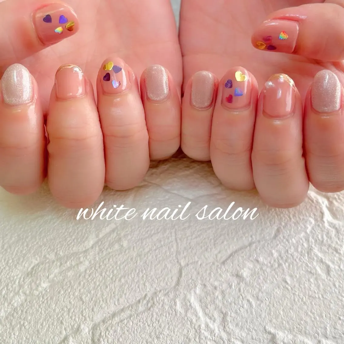 ネイル フットネイル ジェルネイル ハードジェル ラメ(グリッター) 持ち込み ハンドネイル white nail salonのネイルデザイン