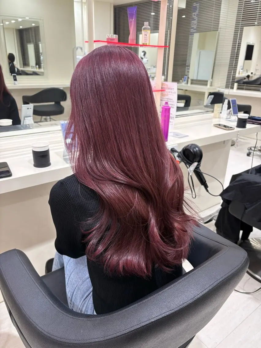 ミディアム カラー ヘアアレンジ ヘアカラー 💟RINNA 艶カラー💟のヘアスタイル