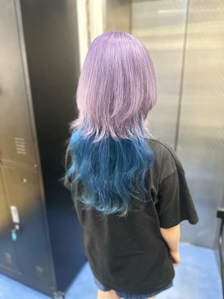 セミロング カラー インナーカラー ウルフカット SA KIのヘアスタイル