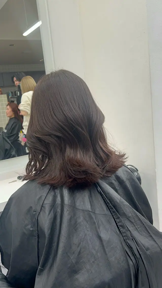 ミディアム カラー パーマ ヘアアレンジ メンズ キッズ ブリーチなしカラー/ ブラウン/レイヤーのヘアスタイル
