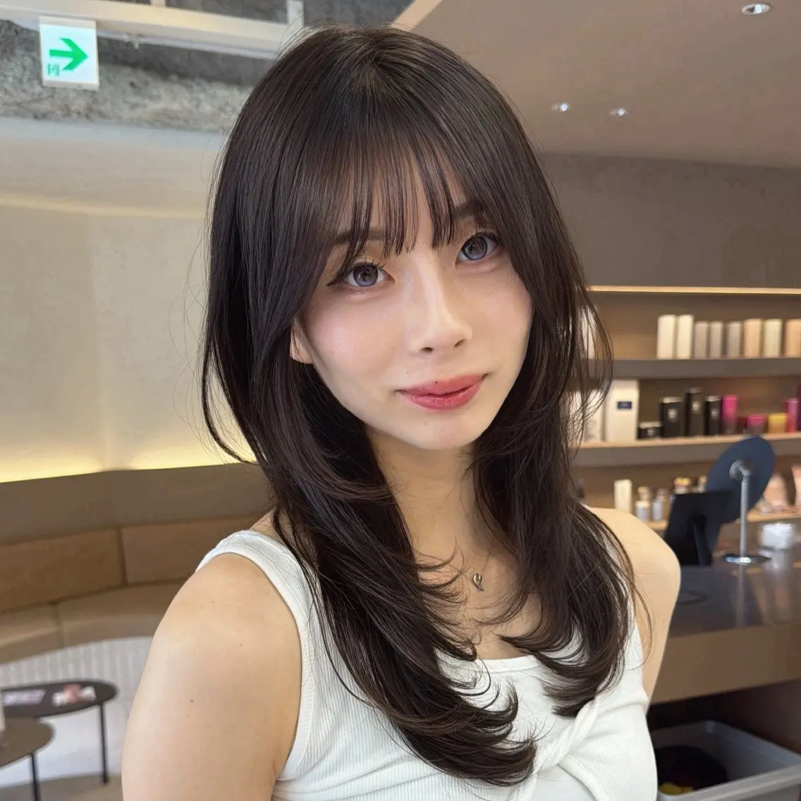 ミディアム カット ヘアカラー 松田空優哉/ 縮毛矯正/レイヤーのヘアスタイル