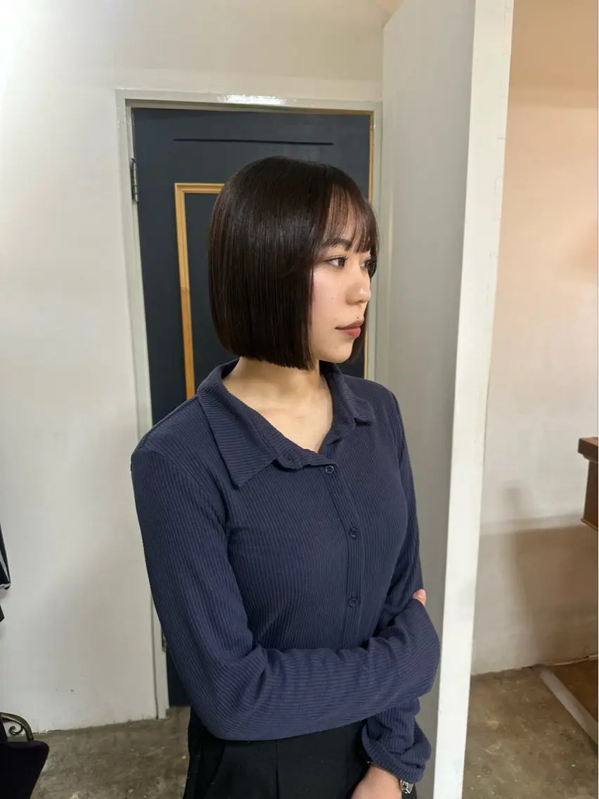 ミディアム 切りっぱなしボブ ボブ NAGISA 🎀透明感カラー🎀のヘアスタイル