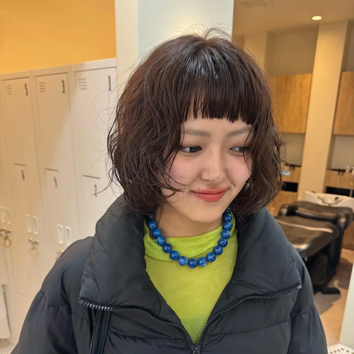 ショート パーマ カット パーマ ハイトーン/デザイン カラー山下莉歩のヘアスタイル