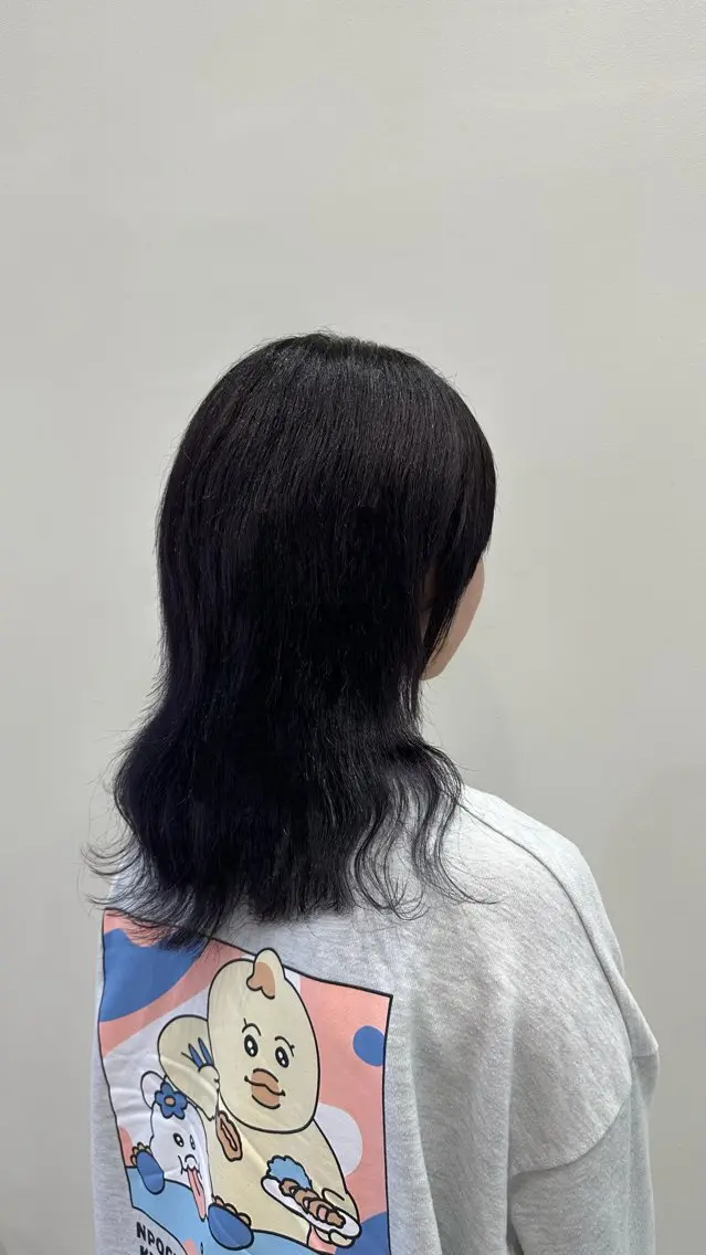 カラー 黒髪 ラベンダーカラー 🎀 RUNA🎀のヘアスタイル