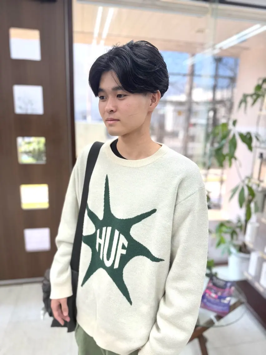 ショート パーマ メンズ フェザーパーマ メンズパーマ ニュアンスパーマ カット パーマ メンズパーマの達人 / タカシマダイスケのヘアスタイル