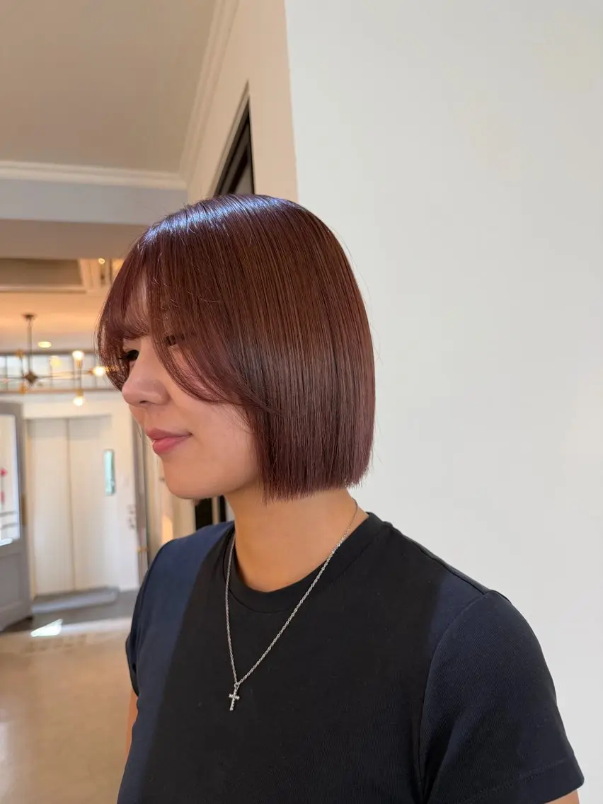 ショート ボブ カット ヘアカラー トリートメント オオバヤシ マホのヘアスタイル