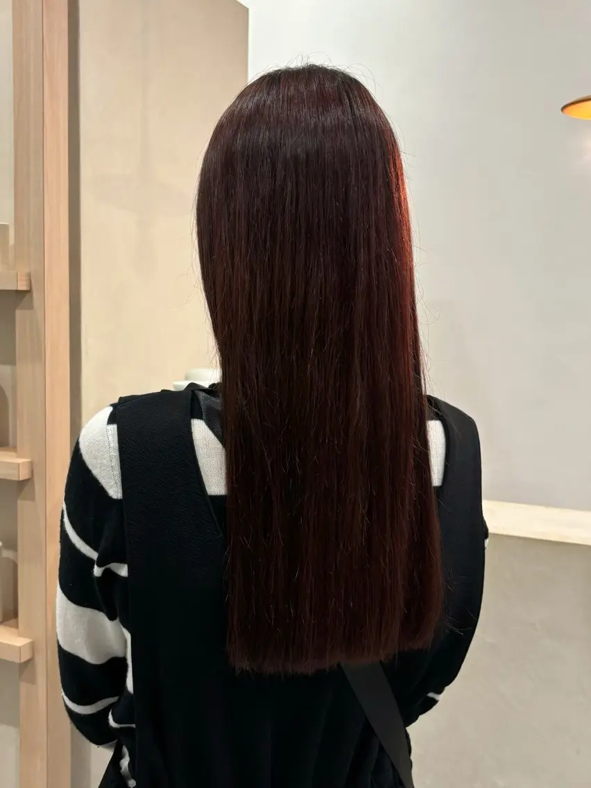 ロング カット 縮毛矯正 真弓 理沙/艶カラーのヘアスタイル