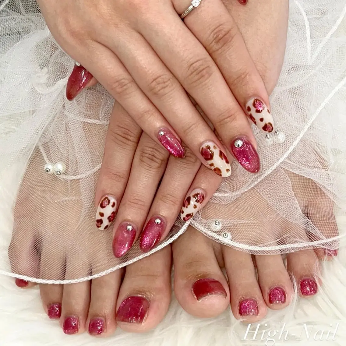 ネイル アニマル柄 フットネイル ハンドネイル フットネイル ネイルサロン High-Nailのネイルデザイン