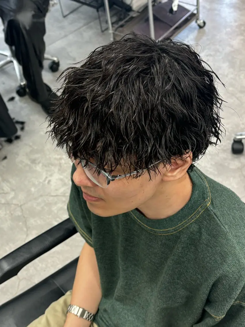 ショート パーマ メンズ カット パーマ ヘアセット お悩み解消✨/ メンズパーマ✨/直樹のヘアスタイル