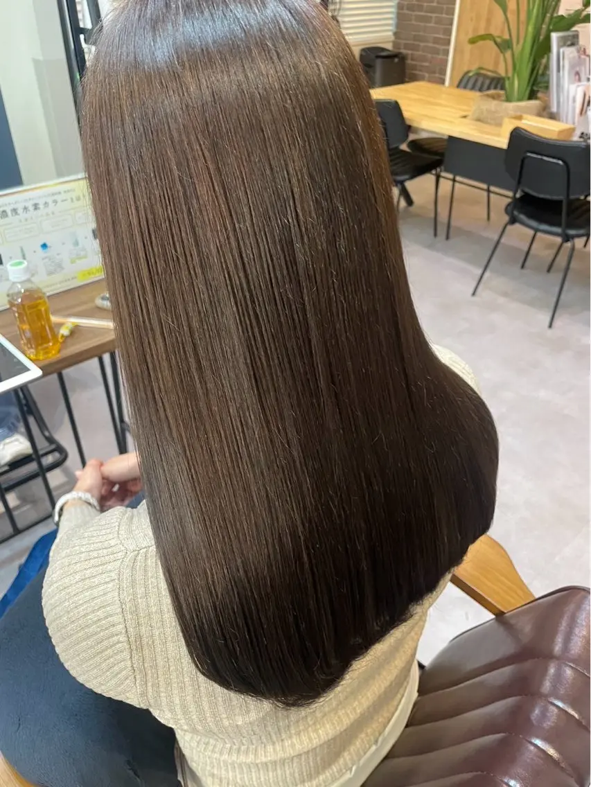 ロング カラー ✨髪質改善カラー✨ ストレート☔脇田のヘアスタイル