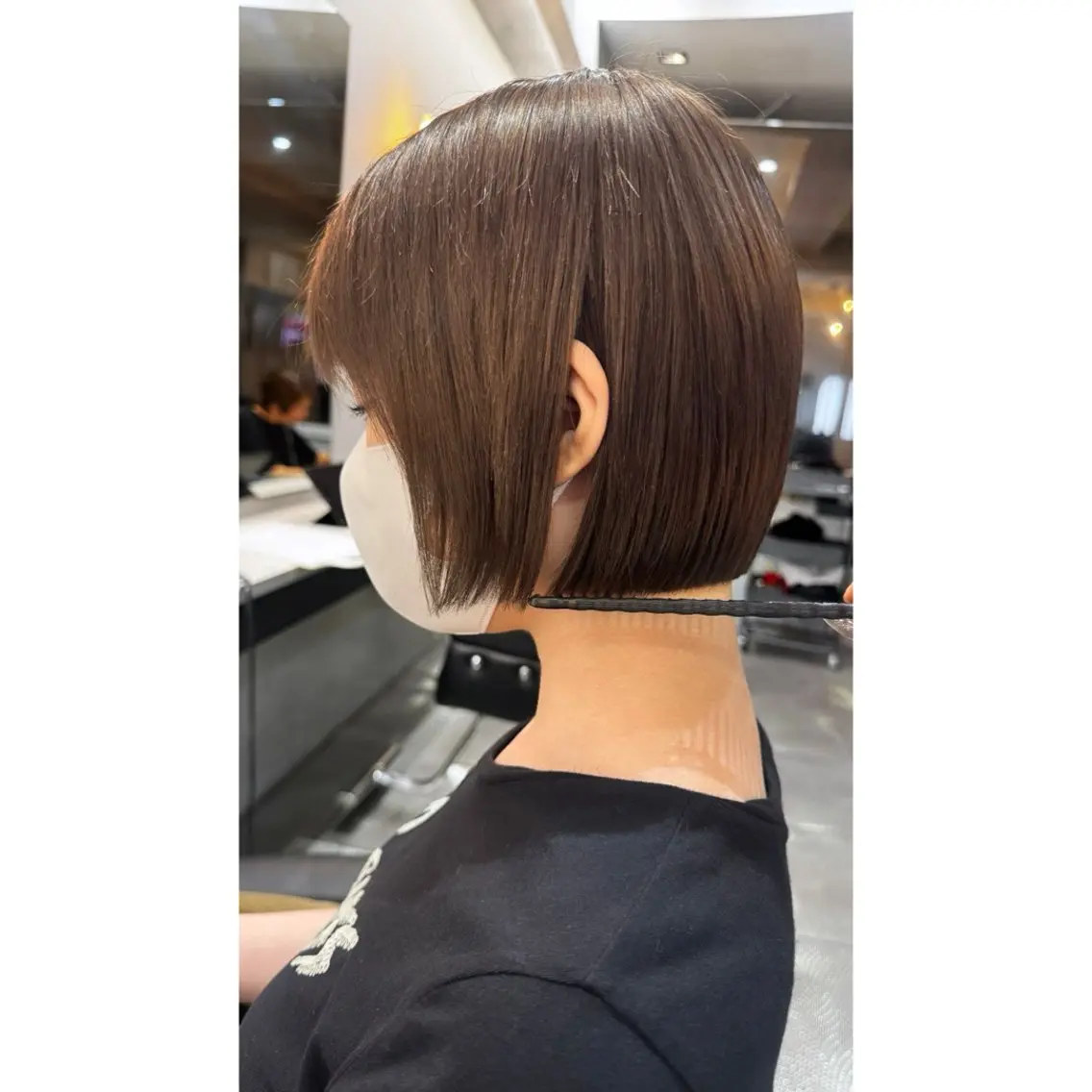 ショート カラー 切りっぱなしボブ ボブ カット ヘアカラー トリートメント beaute錦糸町 🦖⋆͛yuka💚のヘアスタイル