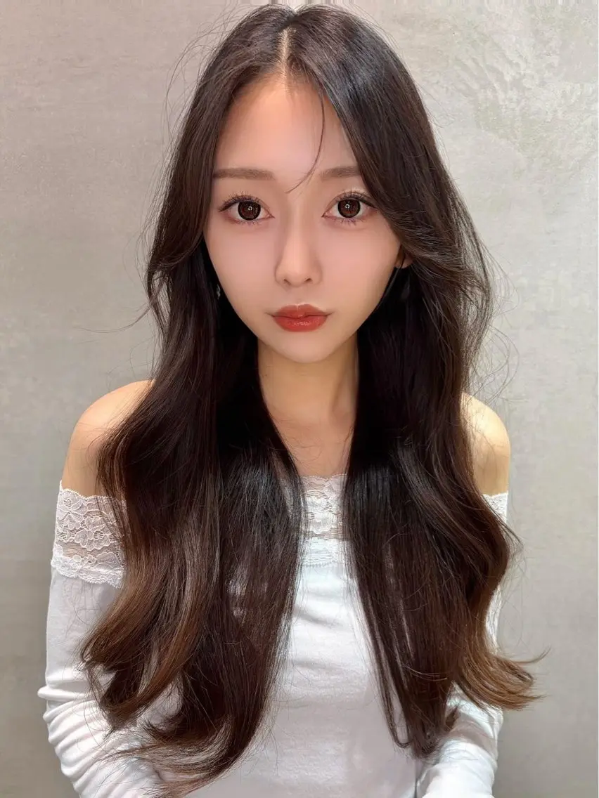 ロング カット ヘアカラー トリートメント 仙台Ｉ韓国レイヤー Ｉ髪質改善Ｉ伊藤拓海のヘアスタイル