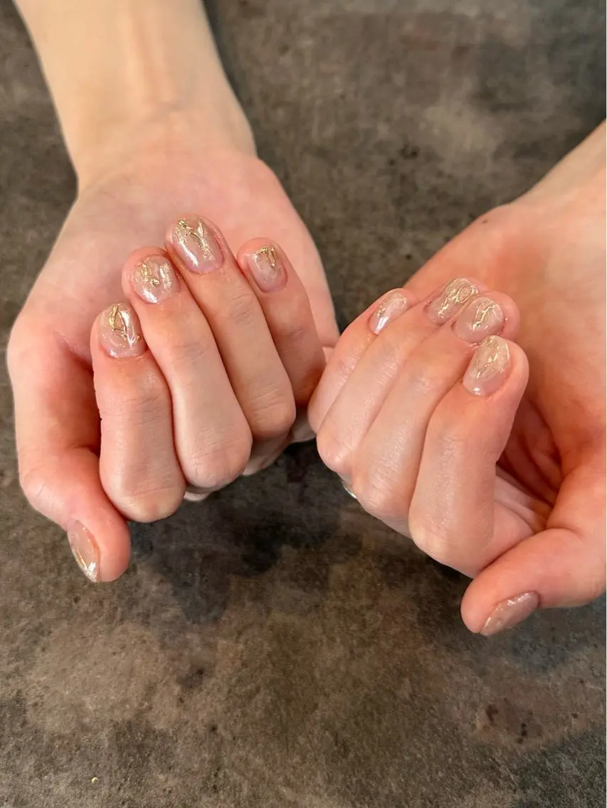 ネイル フレンチネイル マグネットネイル 大理石ネイル(マーブル) ミラーネイル ニュアンスネイル nail salon amanoのネイルデザイン