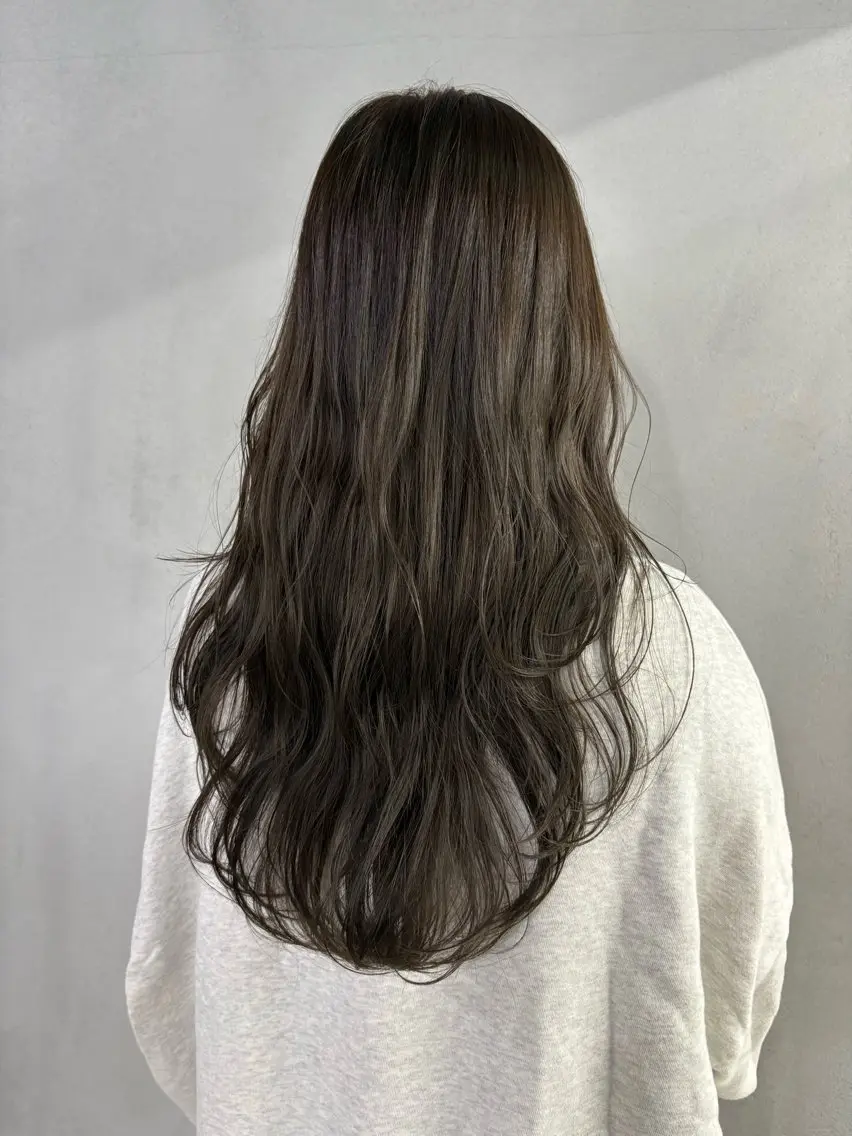 ロング カラー パーマ ヘアアレンジ メンズ キッズ ブラウンカラー ミント #tag 稗田綾加のヘアスタイル