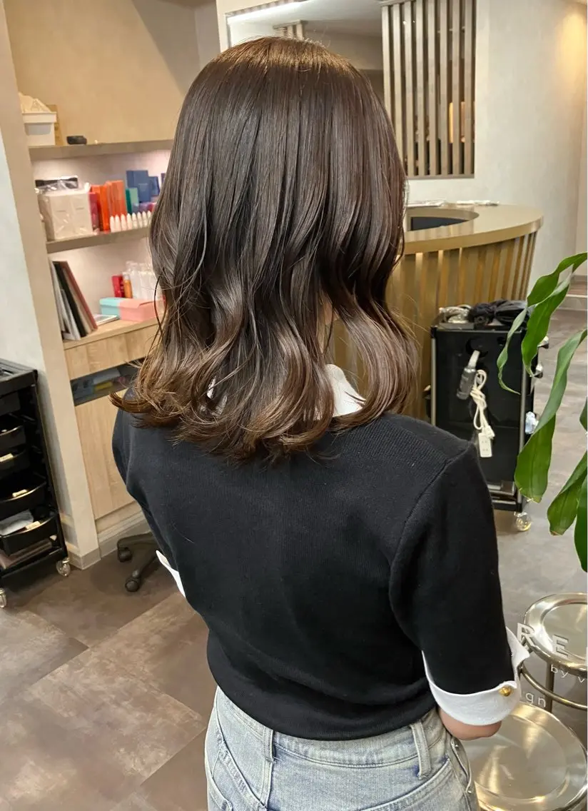 ミディアム カラー カット ヘアカラー 透明感カラー/ 髪質改善町田佑人のヘアスタイル