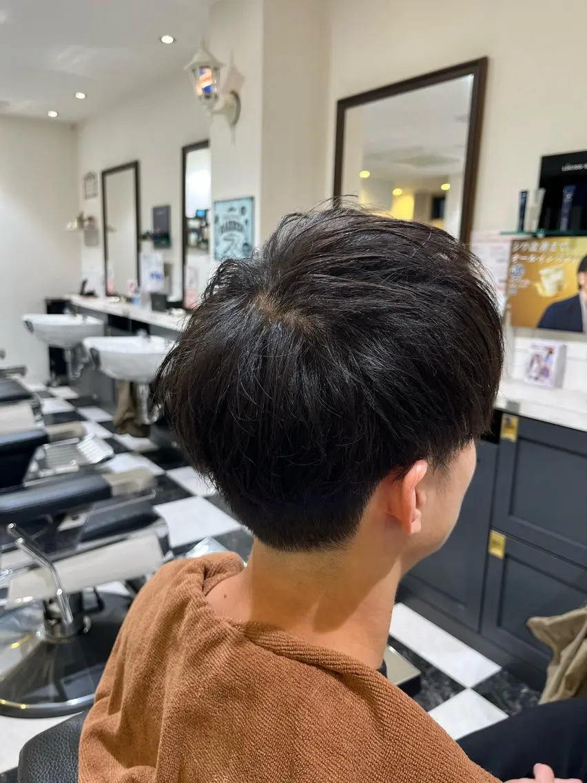 ミディアム メンズパーマ 似合わせカットのヘアスタイル