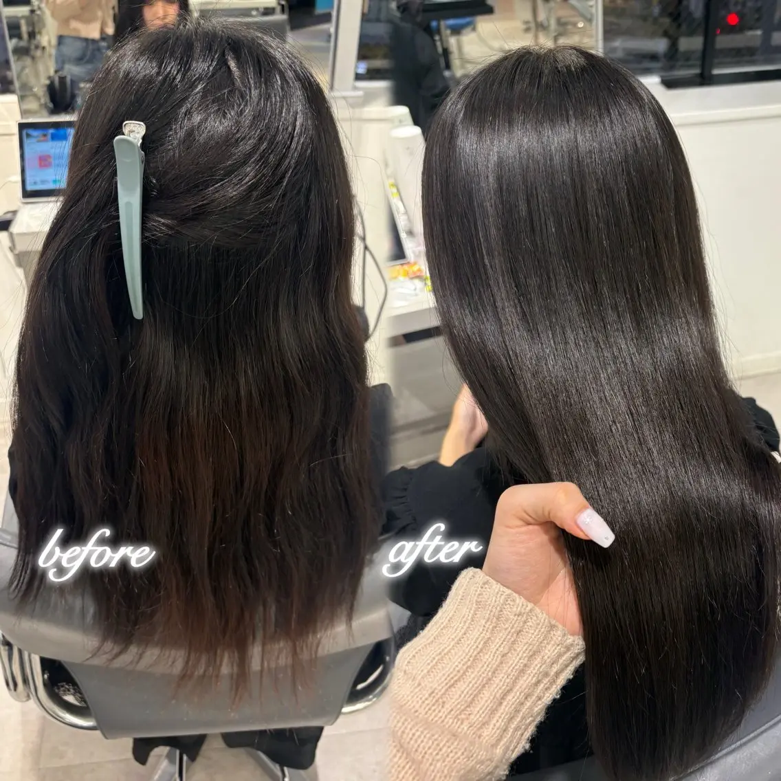 ロング 縮毛矯正 カットモデル/渋谷 ソナのヘアスタイル