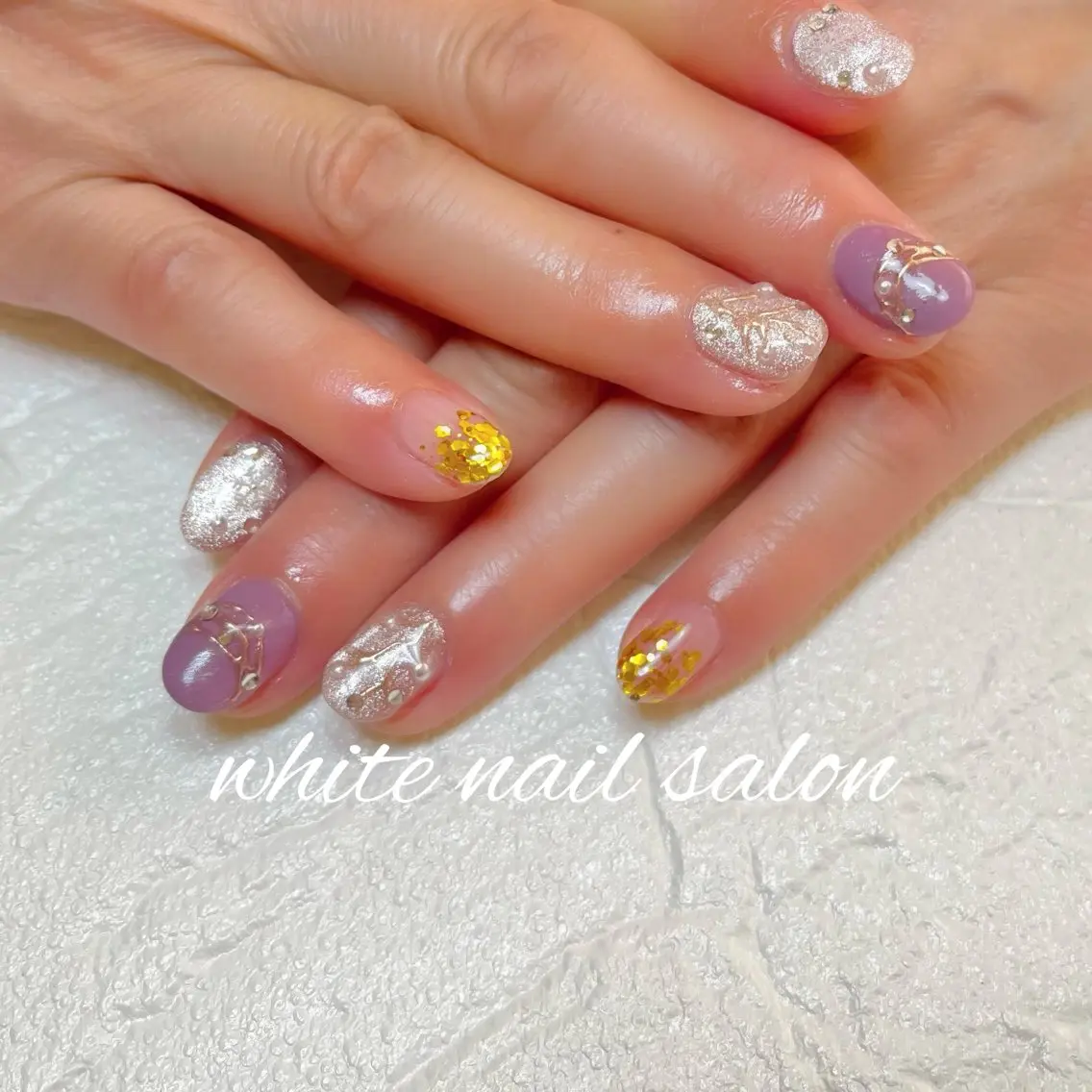 ネイル ラメ(グリッター) ハンドネイル white nail salonのネイルデザイン