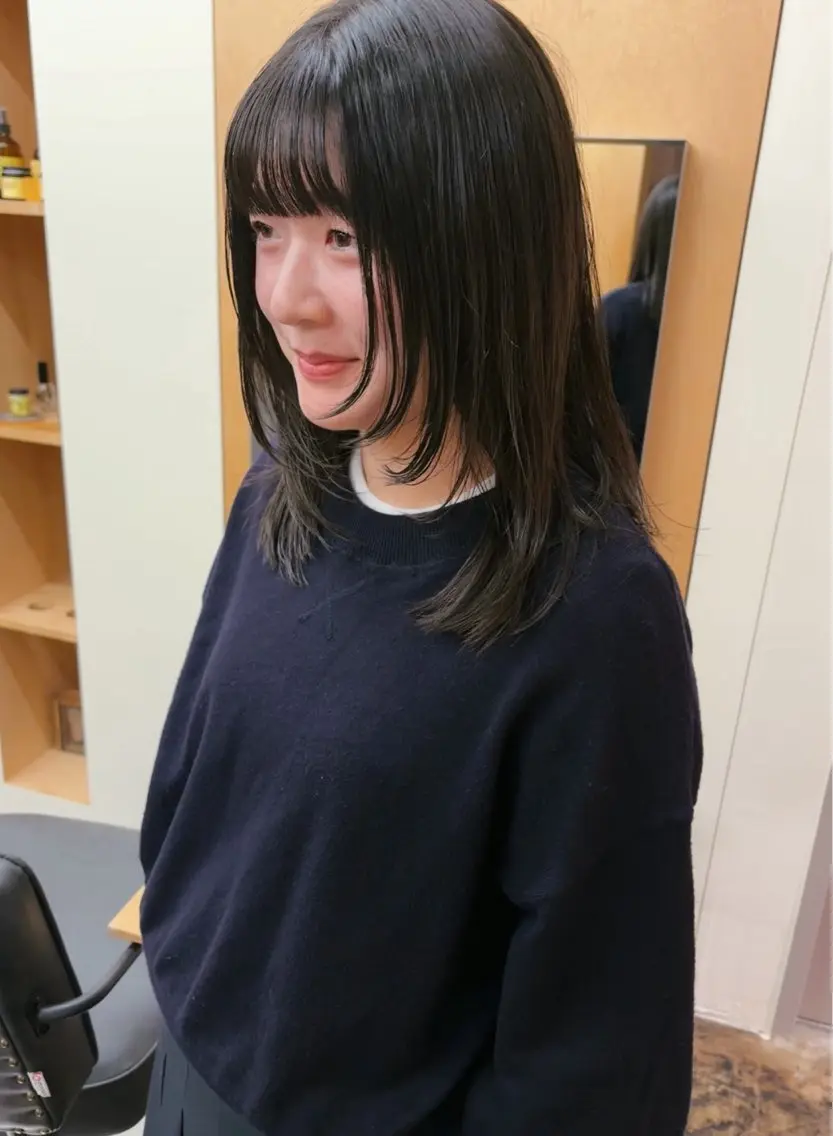 ミディアム カラー レイヤーカット カット トリートメント 西山 紗耶香🪽 透明感カラー/ボブのヘアスタイル