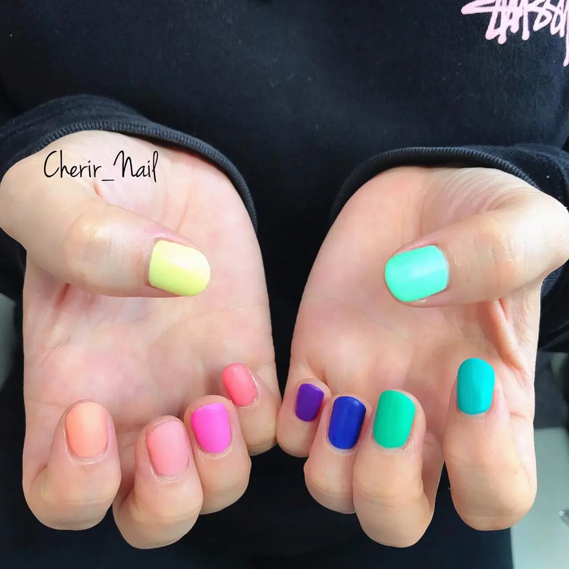 ネイル カジュアル マットネイル ワンカラーネイル パステルネイル ショートネイル Cherirnail kaoriのネイルデザイン