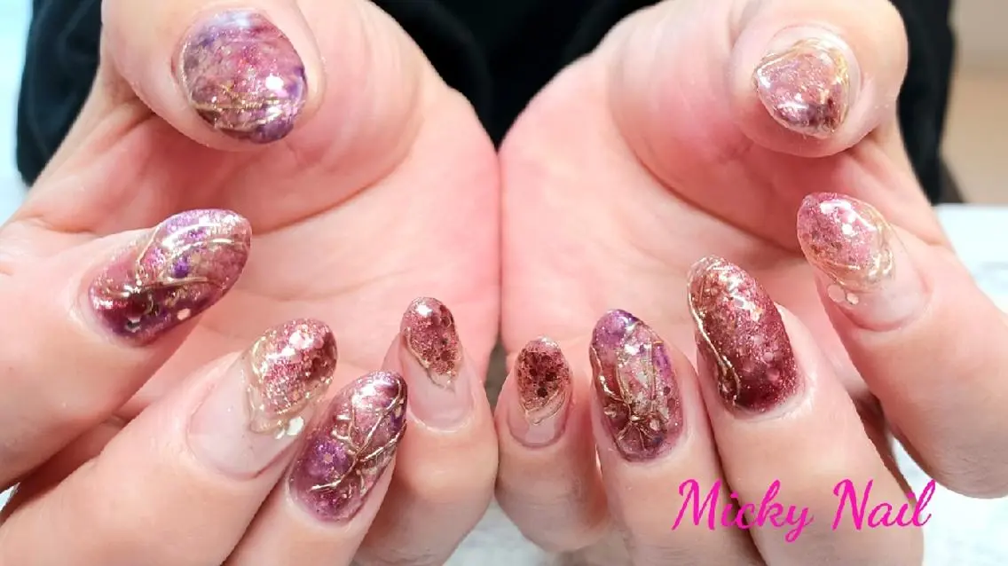 ネイル パープル 赤色 Micky nail chikushinoのその他イメージ
