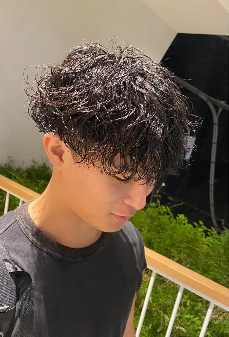 men’s /【🌀パーマのみ🌀】毛流れ、ニュアンス➕簡易ヘッドスパ🌱✨ ケアパーマ+¥1,100の写真