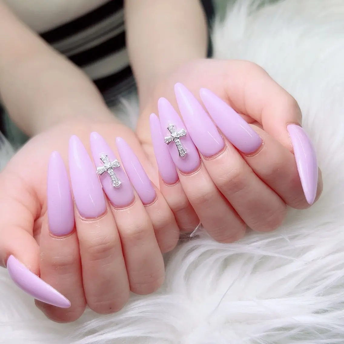 ロング 韓国風ヘア ロング ハンドネイル gallery Yumiのネイルデザイン