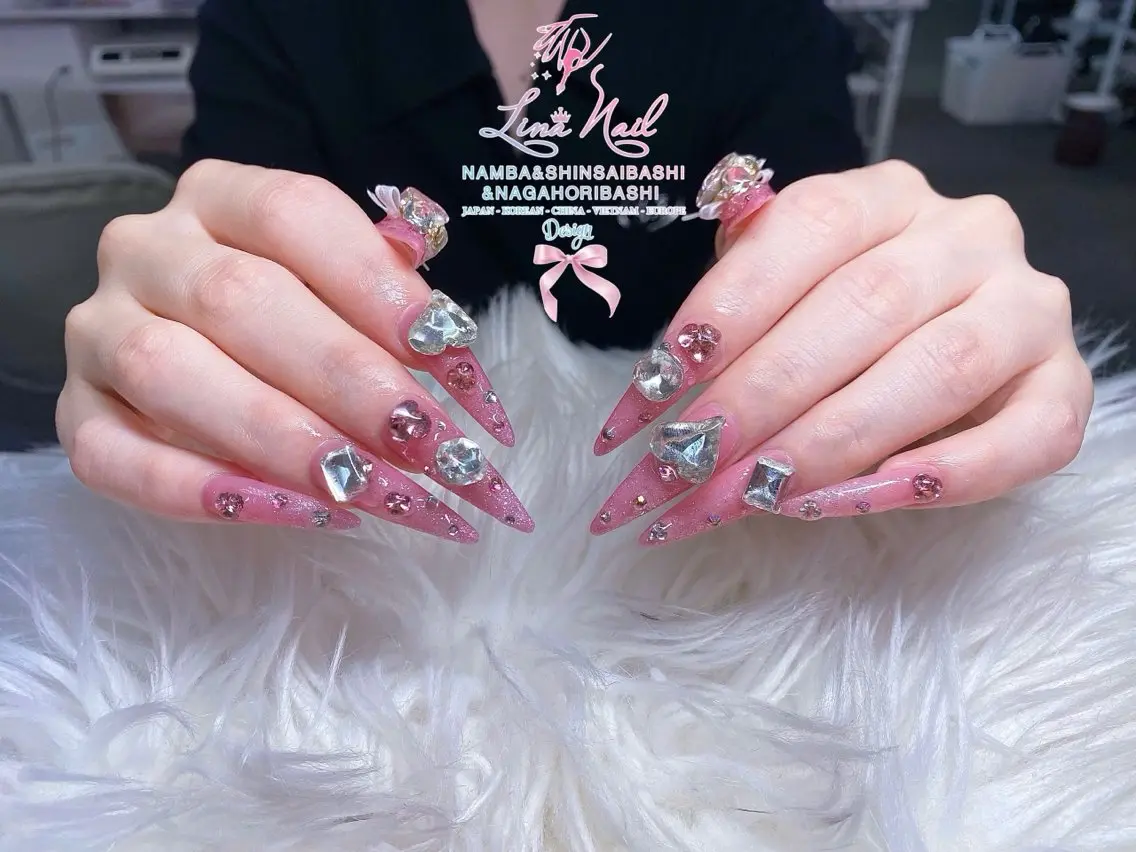 ネイル チークネイル 桜ネイル フラッシュネイル フットネイル ジェルネイル ハンドネイル リナネイル アメ村心斎橋店のネイルデザイン