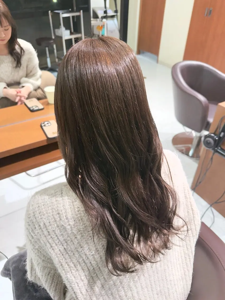 ロング カラー アッシュ 透明感カラー ヘアカラー 💜カラー/縮毛矯正 /NARUKA💜のヘアスタイル