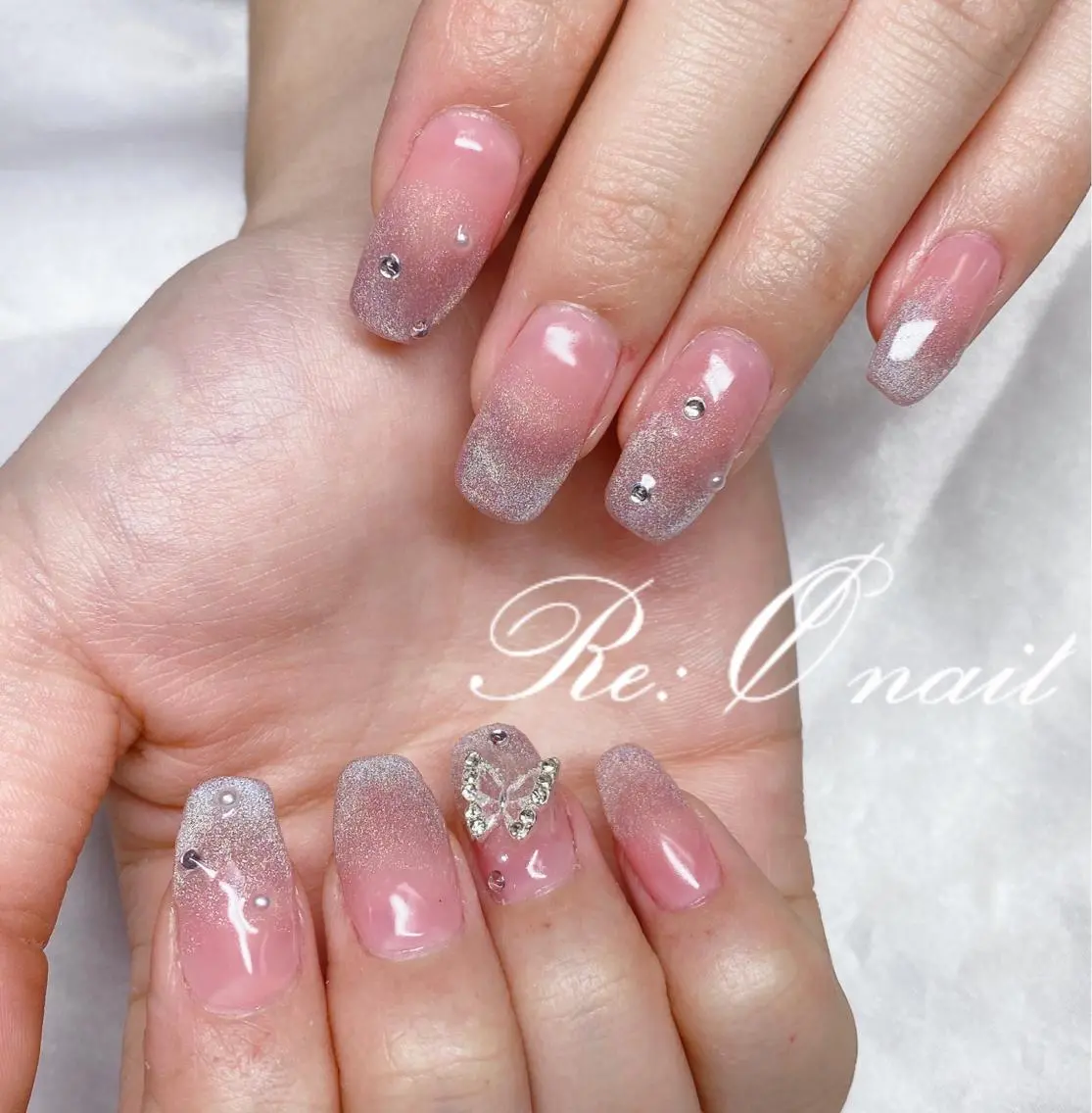 ネイル ストーンネイル ハンドネイル Re:Ø nail 🩵TSUJIのネイルデザイン