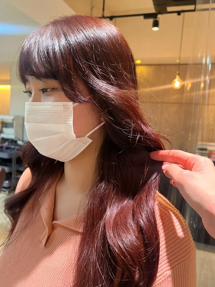 ロング カラー カット ヘアカラー トリートメント 🎀ハイトーン・艶 カラー HANA🎀のヘアスタイル