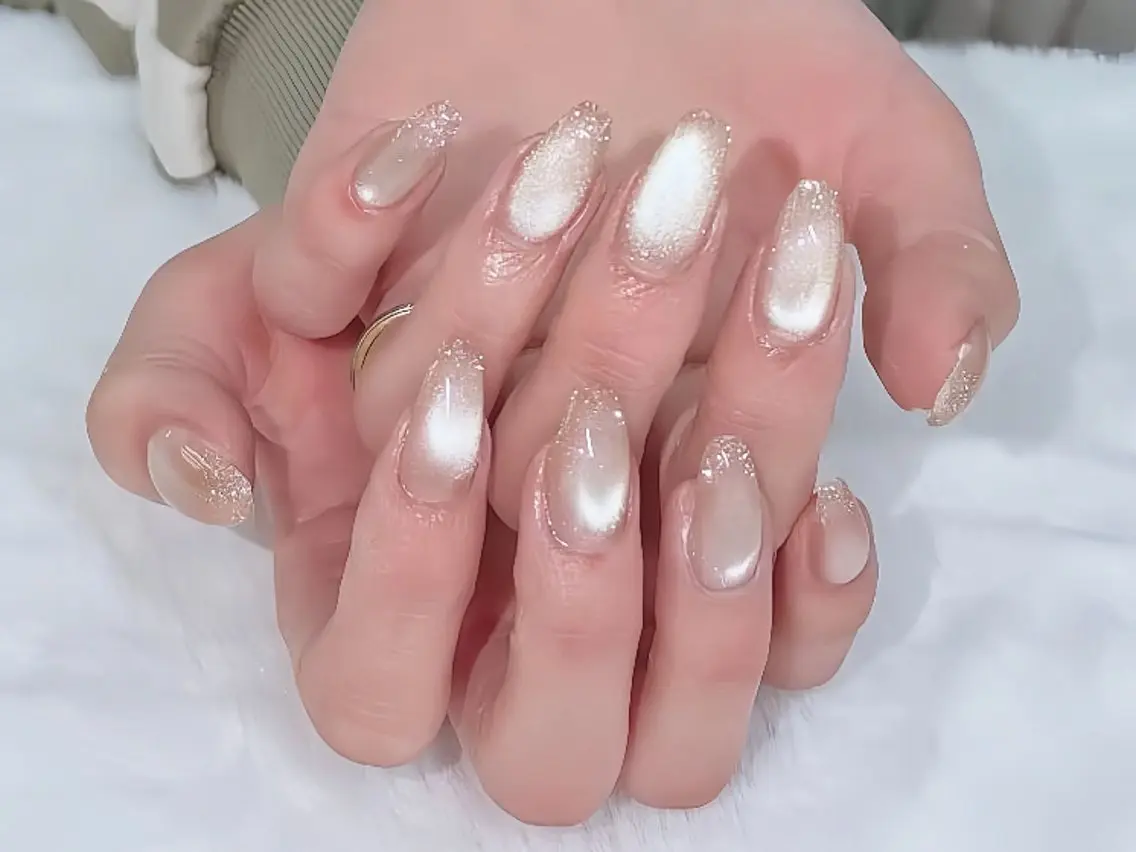 ネイル 長さ出し ジェルネイル 韓国ネイル マグネットネイル 持ち込み EGAO NAIL 錦糸町店のネイルデザイン