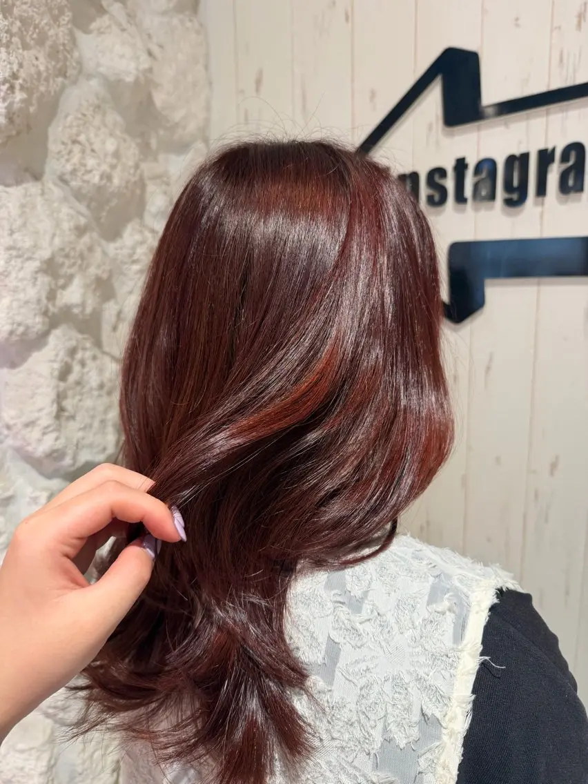 カラー 透明感カラー ピンクカラー Agu.hair ミサキのヘアスタイル