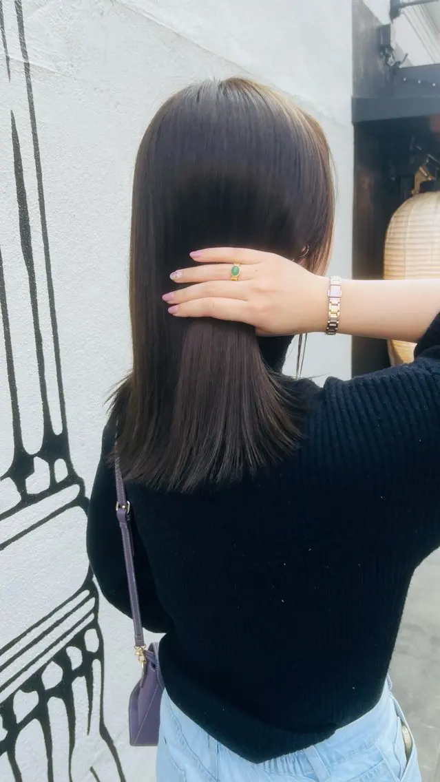 ミディアム カラー カット ヘアカラー トリートメント グレージュ|くすみ× 透明感|kazutoのヘアスタイル