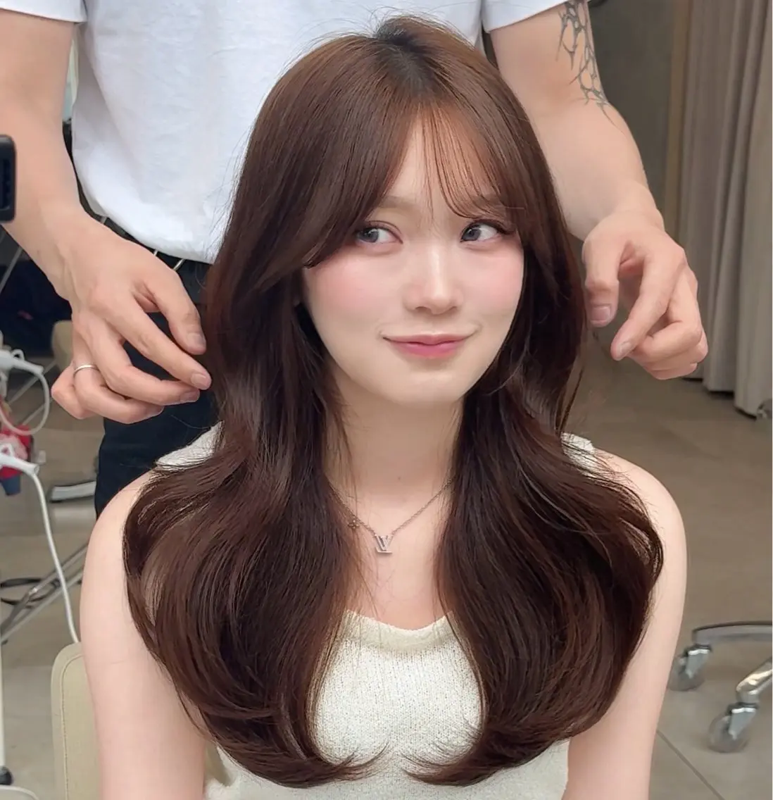 ロング セジュン 韓国レイヤー/顔周りのヘアスタイル