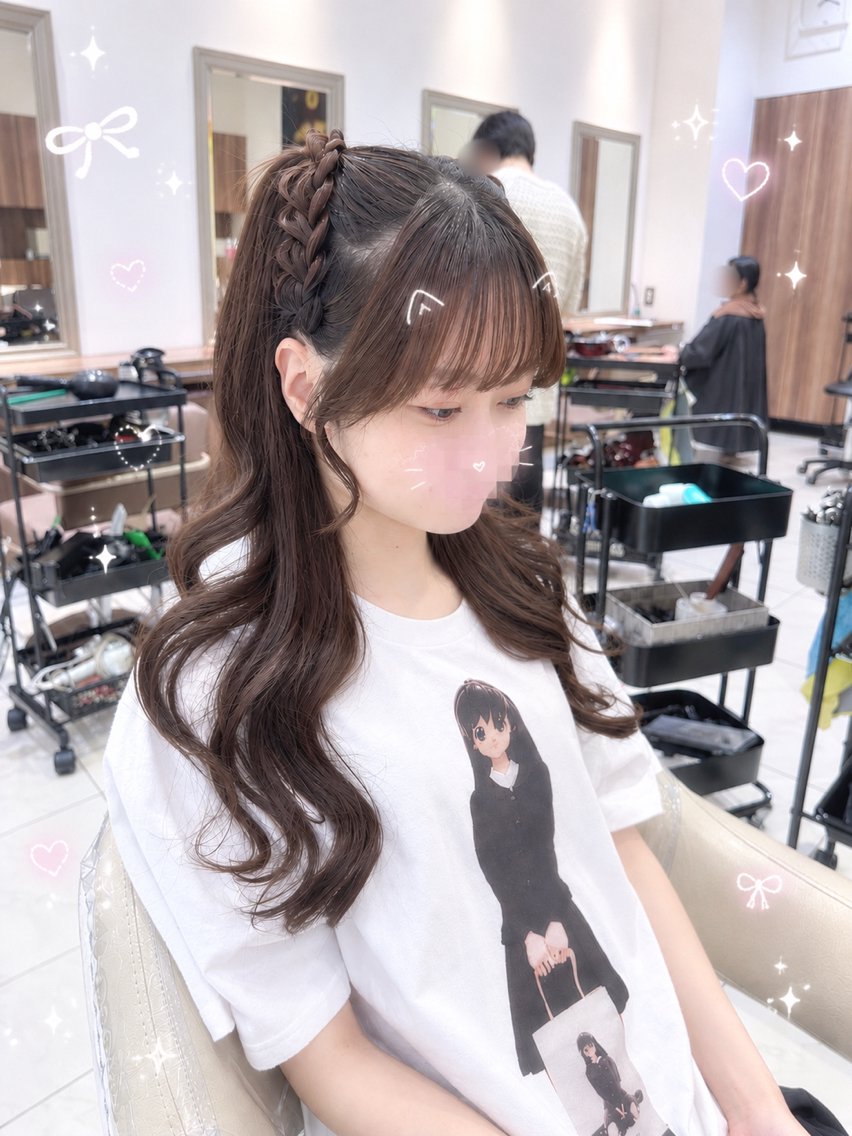 セミロング ヘアアレンジ ヘアセット 🫧ヘアアレンジ🎀 ウガジン💞🪄のヘアスタイル
