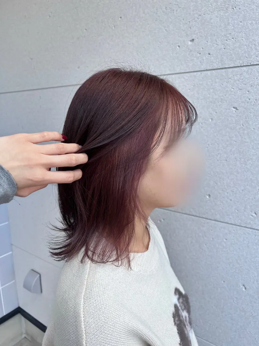 ミディアム カラー ラベンダーカラー ピンクカラー パープルカラー カット ヘアカラー トリートメント 山口 玖瑠美のヘアスタイル