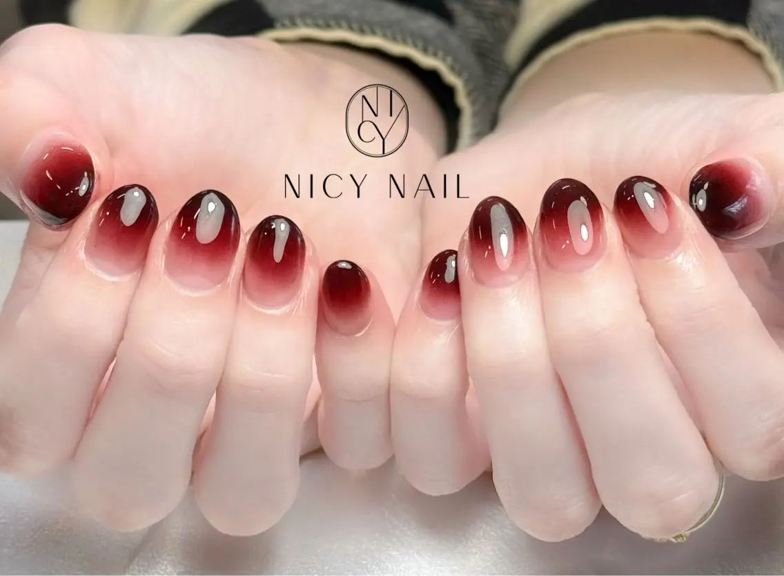 ネイル アートネイル オーロラネイル ブルー チークネイル フットネイル NICY NAIL 池袋のネイルデザイン