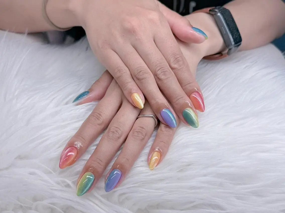 ネイル ガーリー 韓国ネイル 持ち込み リボン ワンホンネイル Melia Nail Nambaのネイルデザイン