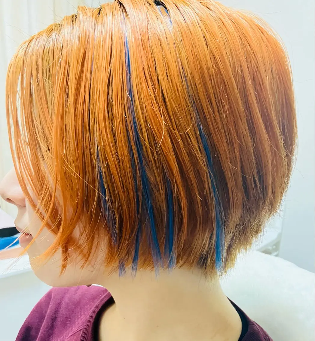 カラーエクステ5本モニターモデル募集🌈インナー、メッシュ、増毛の写真