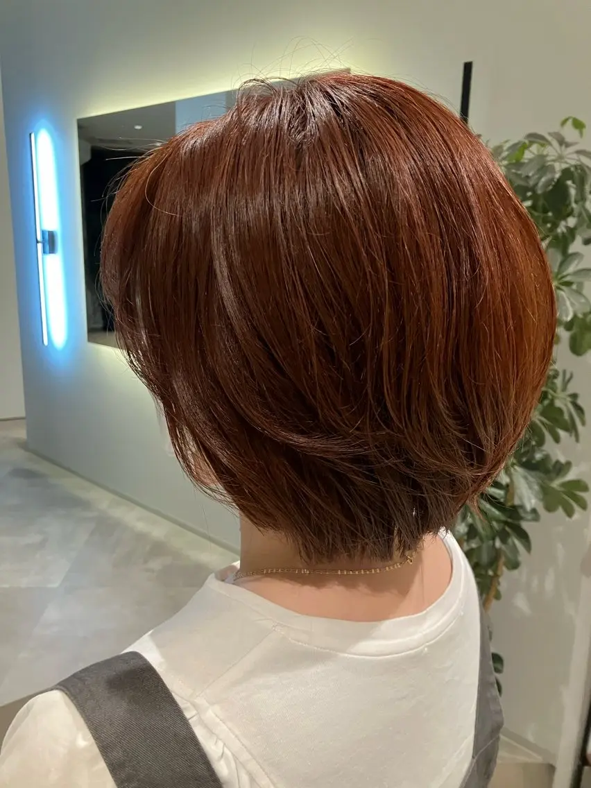 ショート オレンジブラウン OCHIAI KEISUKEのヘアスタイル