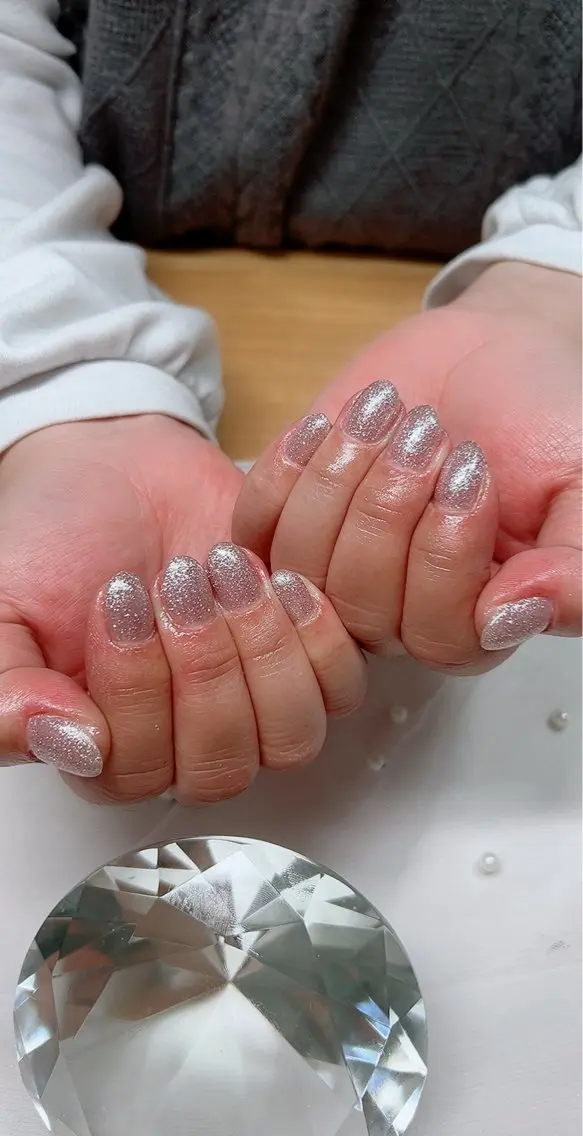 ネイル フラッシュネイル ラメ(グリッター) ハンドネイル Cute Tips nailのネイルデザイン