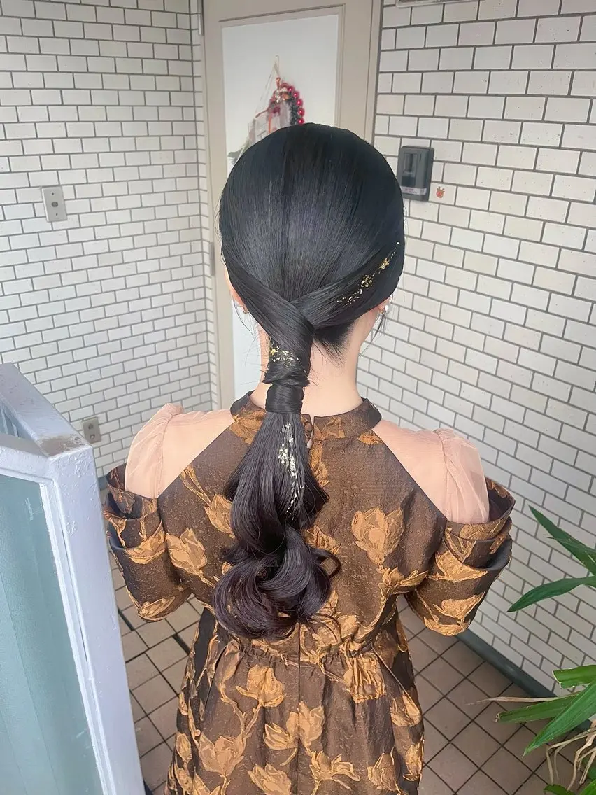 ロング ヘアアレンジ 参列♡デートゆるふわ ヘアメイク🎀みゆうのヘアスタイル