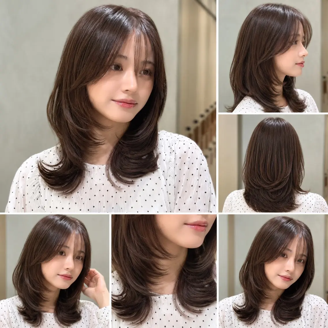 ミディアム カラー カット ヘアカラー トリートメント 🦋韓国風レイヤー/ 艶髪矯正🦋凛太郎のヘアスタイル